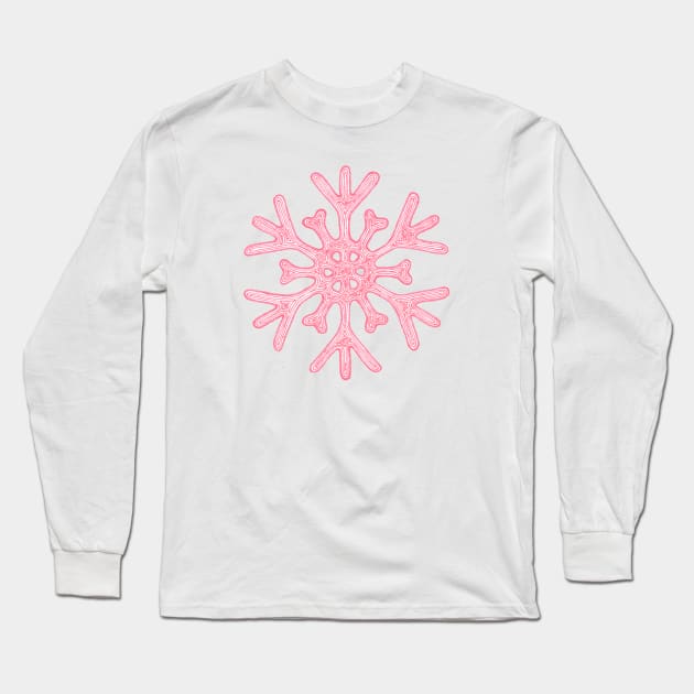 Snowflake (coral) Long Sleeve T-Shirt by calenbundalas